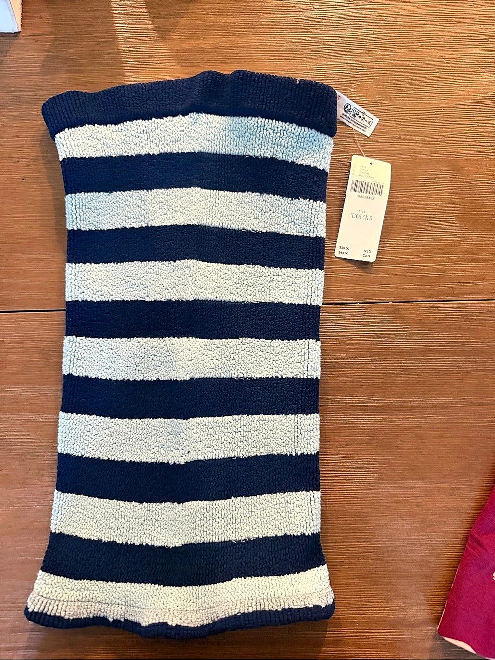 Celandine Knit Tube Top Striped Knit Tube Top in Blue & White Size